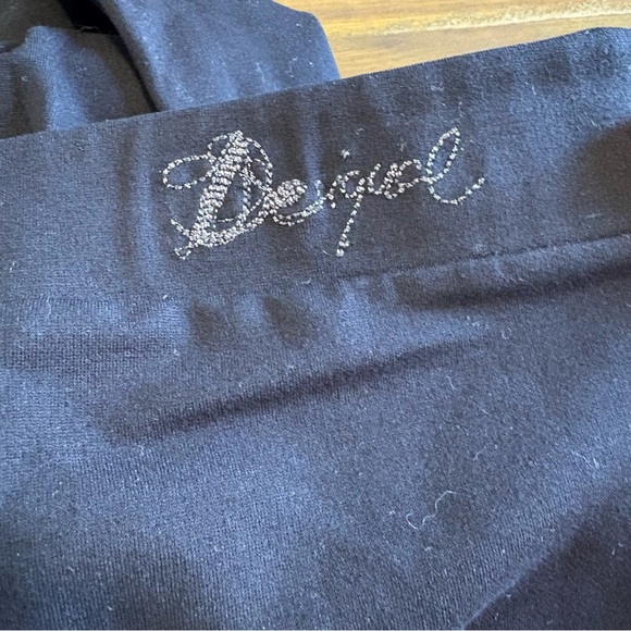 DESIGUAL Black Stud Accent Pull On Leggings Pants High Waisted Stretchy M - Picture 8 of 12